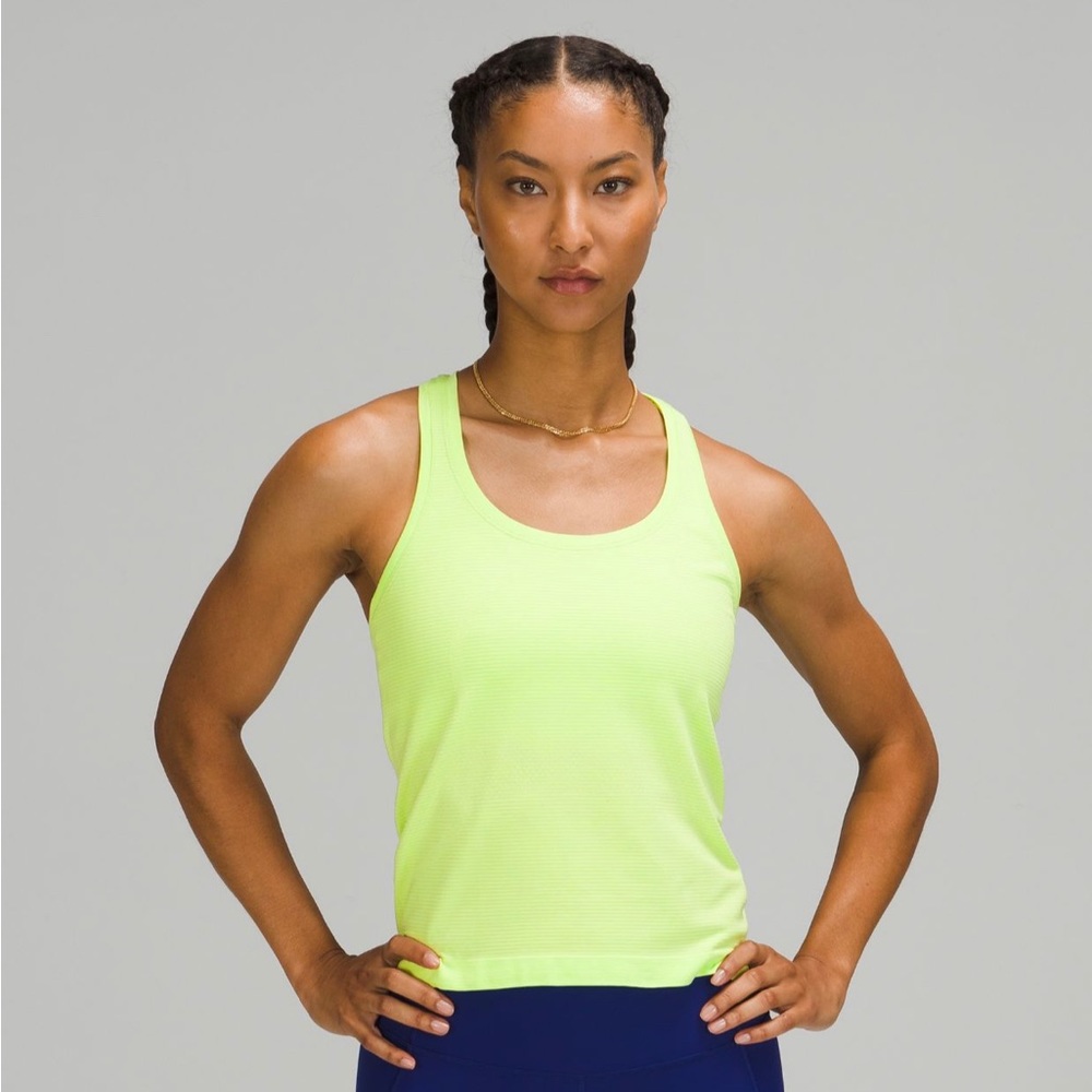 Lululemon swiftly tech racer back tank top neo mint yellow green 14 L XL nwt new